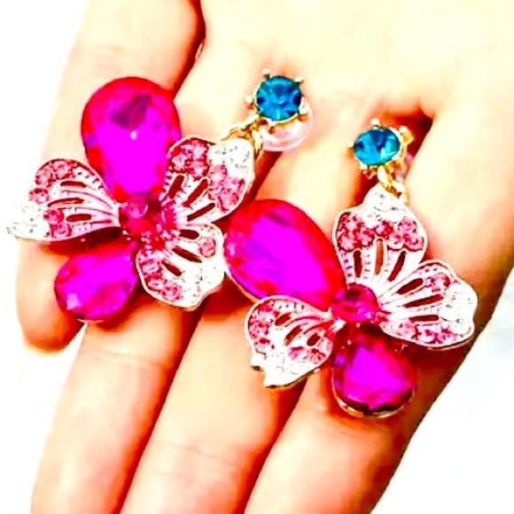 Floral Necklace & Earrings Set – Glass Mosaic & Alloy Brand new - Picture 2 of 7